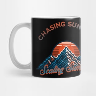 Chasing sunsets, Scaling summits Mug